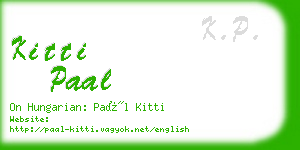kitti paal business card